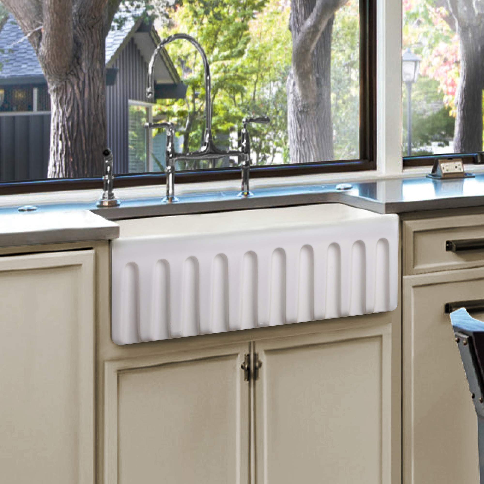 Premium Fireclay Farmhouse Kitchen Sink - 36