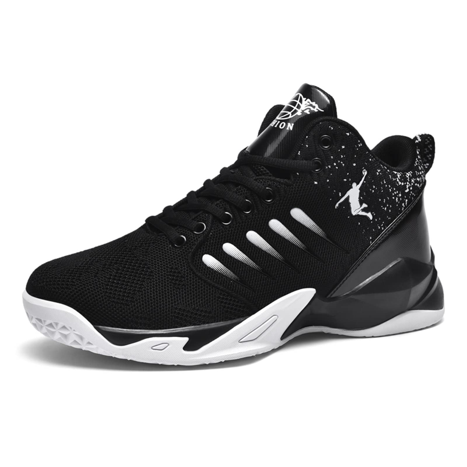 XADITON Men's Breathable Basketball Shoes - Lightweight Street Sneakers for Sports & Casual Wear - Size 5.5 Black - Perfect for Basketball, Gym, and Everyday Fashion