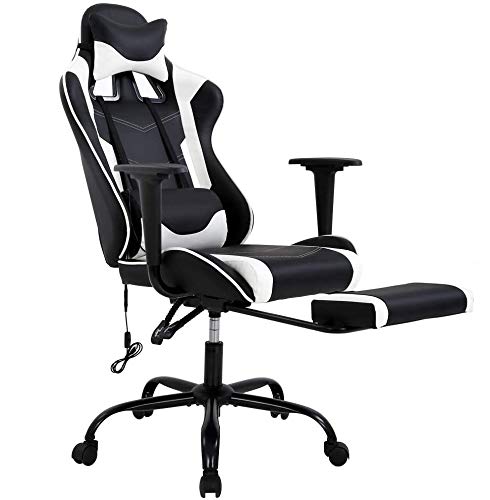 Premium Ergonomic Gaming Chair - High Back Racing Office Chair with Lumbar Support, Adjustable Headrest & Footrest - PU Leather Computer Desk Chair for PC Gaming, Work & Home Office Use