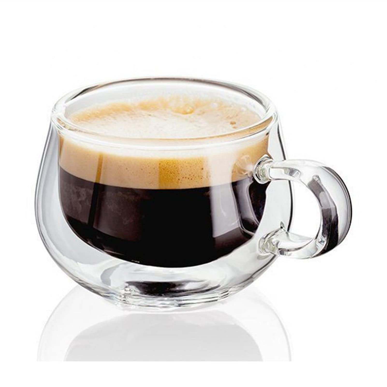 Double Wall Glass Coffee Mug - 150ml Heat Resistant for Tea & Whiskey - Home & Office Use
