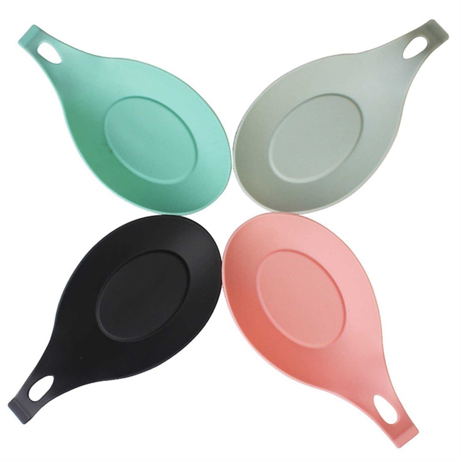 4-Piece Silicone Kitchen Utensil Holder Set - Flexible Almond-Shaped Spoon Rest & Pot Lid Storage Rack - Non-Slip Ladle Spoon Organizer for Stove, Countertop & Kitchen Drawer (Color: 4PC) - Perfect for Cooking, Serving & Keeping Kitchen Counter Clean