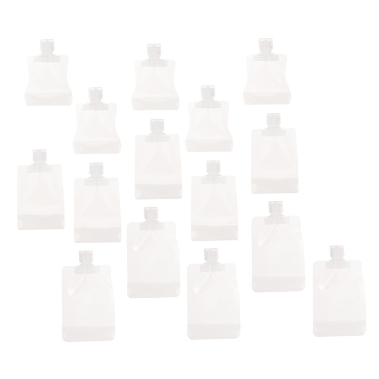 **Healeved 15-Pack Travel-Sized Lotion Bags - Leak-Proof Squeezable Toiletry Pouches for Shampoo, Body Wash & Cosmetics | Perfect for Air Travel, Camping & Gym Essentials (White)**