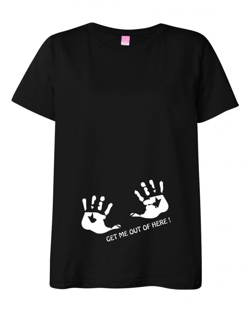 City Shirts Maternity 'Get Me Out of Here!' Funny Pregnancy T-Shirt - Comfortable Cotton Tee for Expecting Moms, Perfect for Casual Wear & Baby Showers