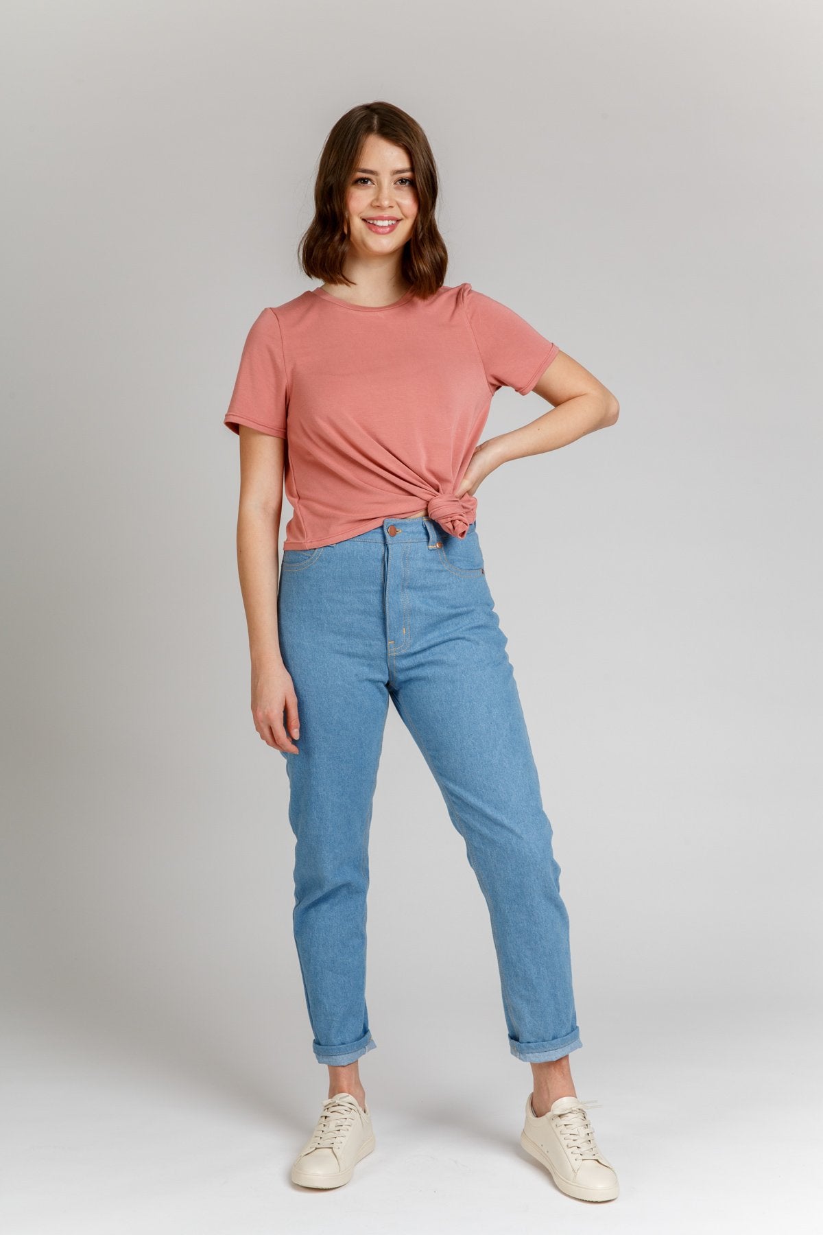 Megan Nielsen Dawn Jeans - High Waist Stretch Denim Pants for Women | Perfect for Casual Wear, Office & Everyday Outfits
