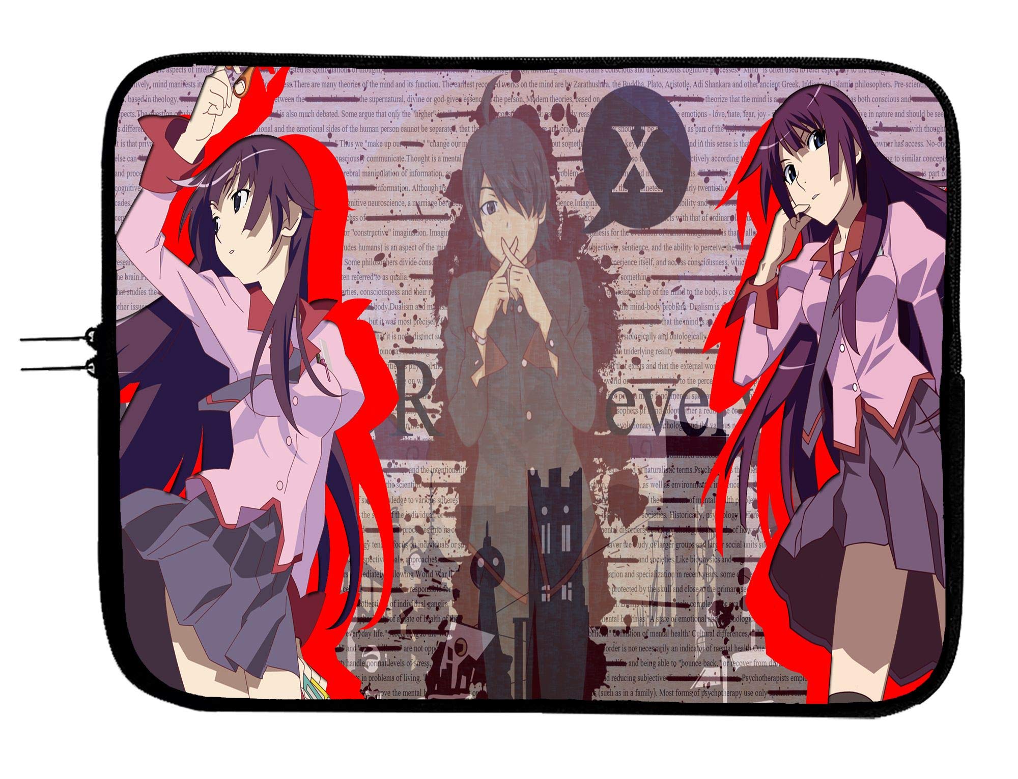 Koyomimonogatari Anime Laptop Sleeve with Mousepad - Protective Case for 15 Inch Notebook, MacBook, Surface Pro & Tablets | Perfect for School, Work & Travel