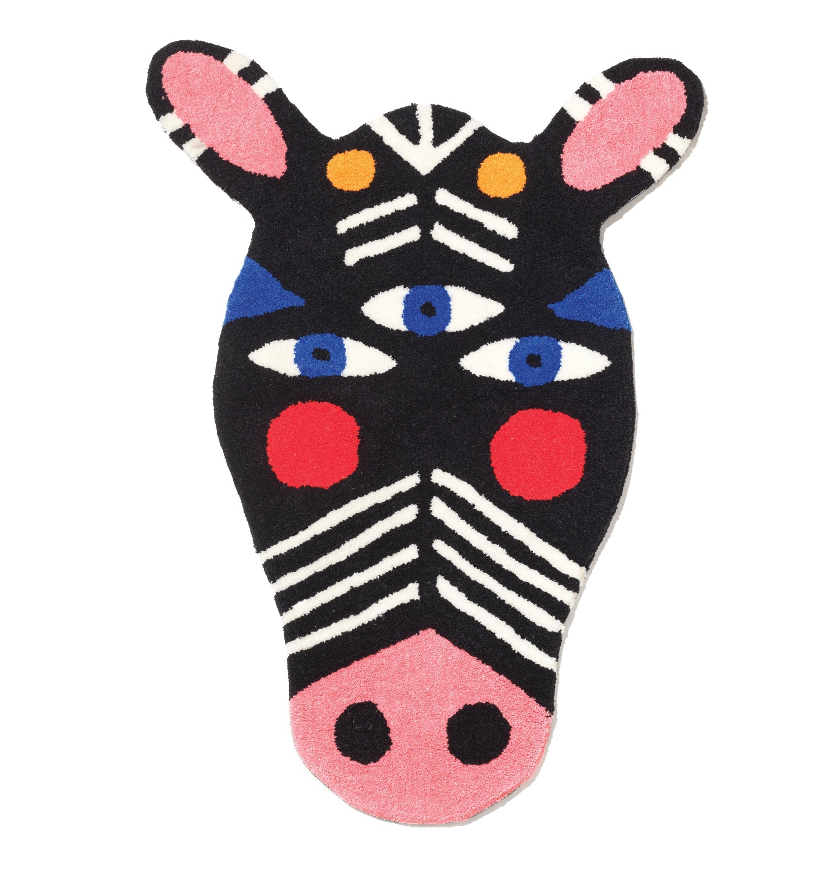 Qeeboo Oggian Zebra Carpet - Soft Plush Area Rug for Living Room, Bedroom, Nursery - Fun Animal Print Home Decor for Kids & Adults