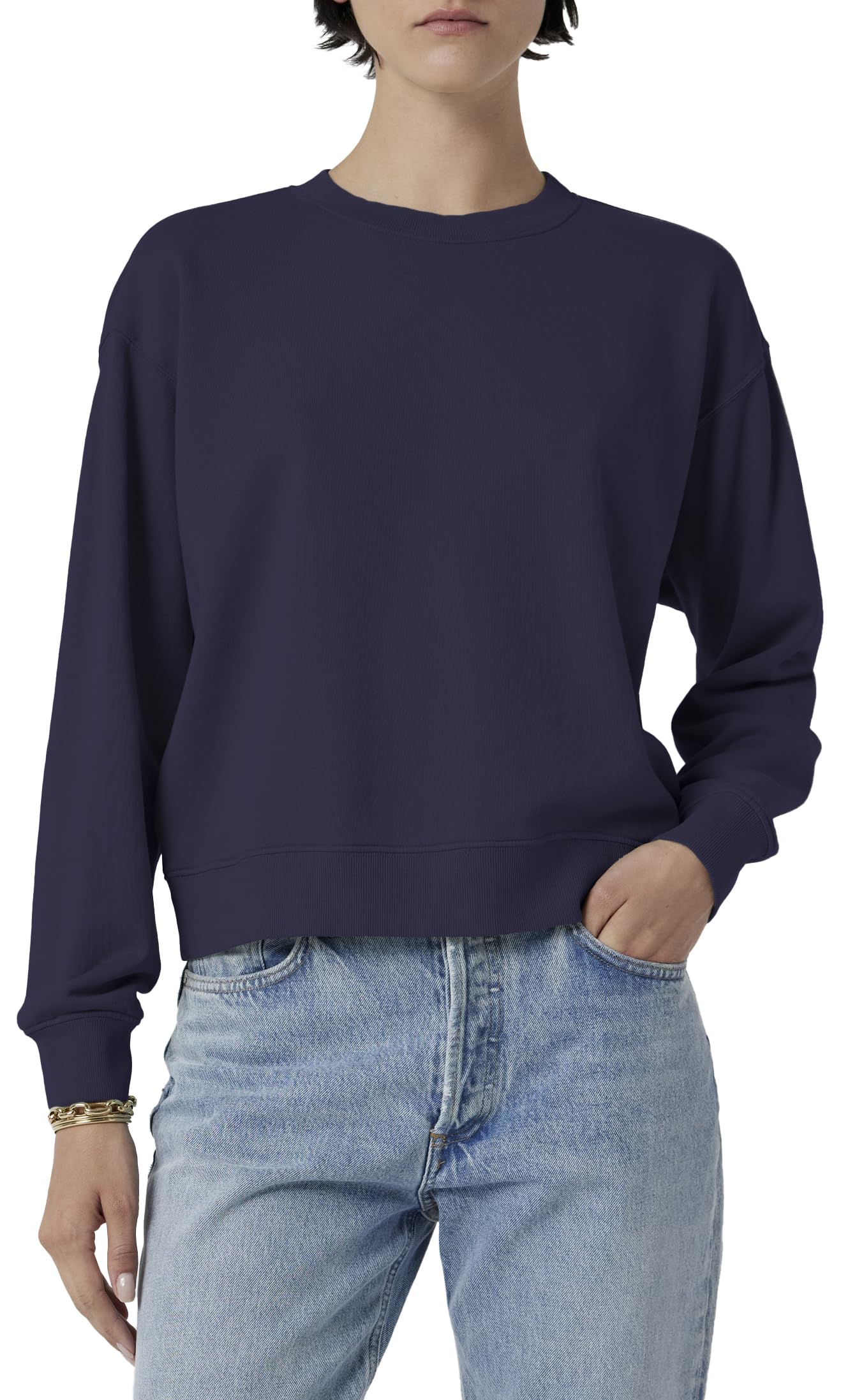 VELVET BY GRAHAM & SPENCER Women's Ynez Organic Fleece Sweatshirt - Soft & Cozy Pullover for Casual Wear, Lounge & Fall Outfits