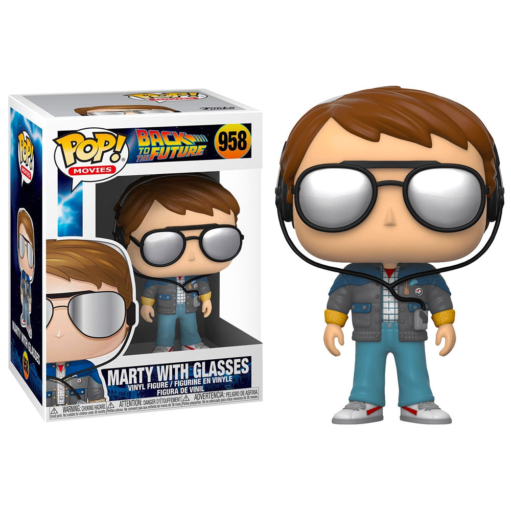 Back to the Future Pop! Vinyl Figure - Marty McFly with Glasses Collectible Toy [958] - Perfect for Movie Fans, Gift Giving & Pop Culture Displays