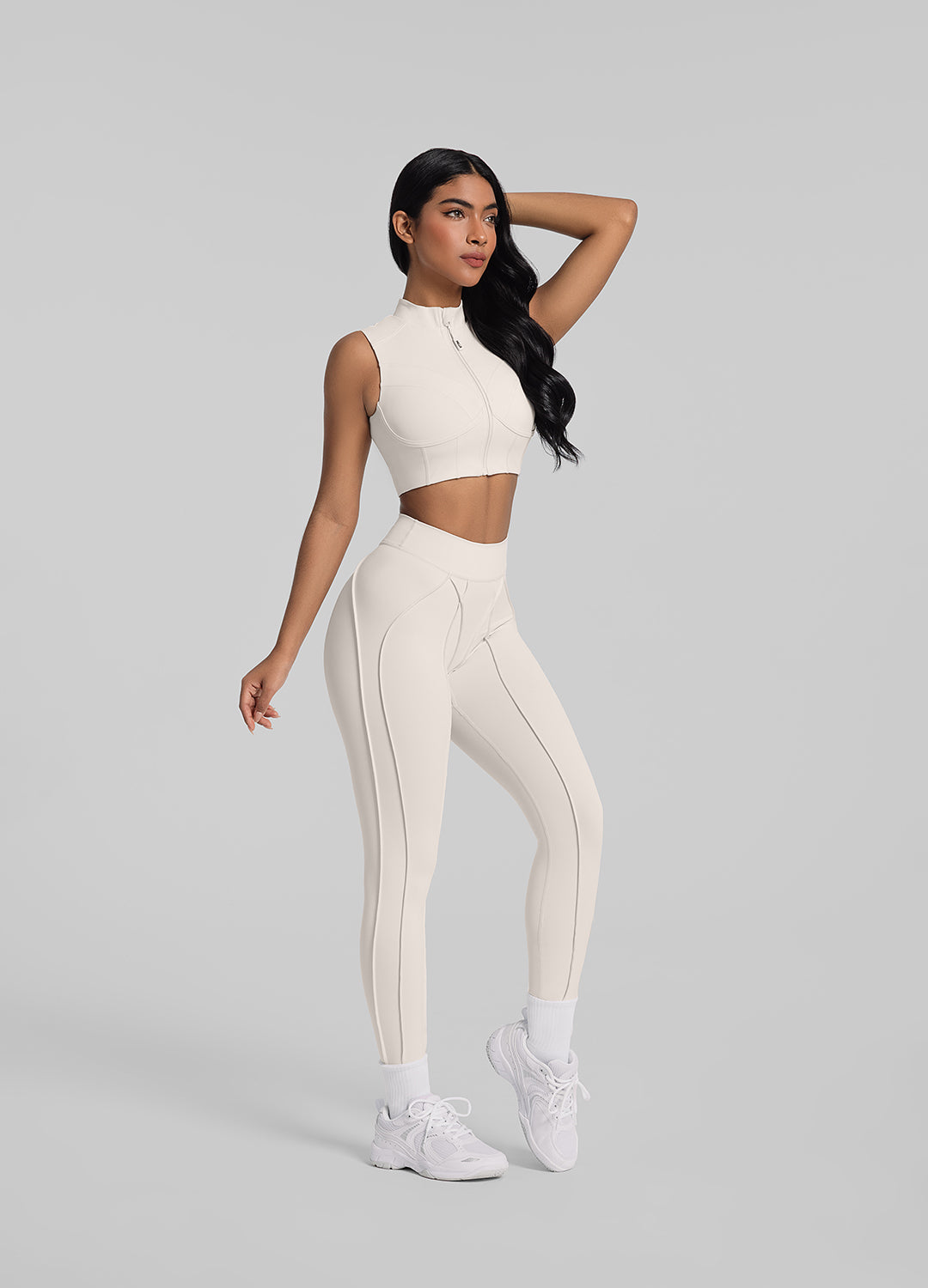 Stylish High Neck Zip Up Top for Women - Trendy Workout & Casual Wear - Perfect for Gym, Running & Everyday Outfits