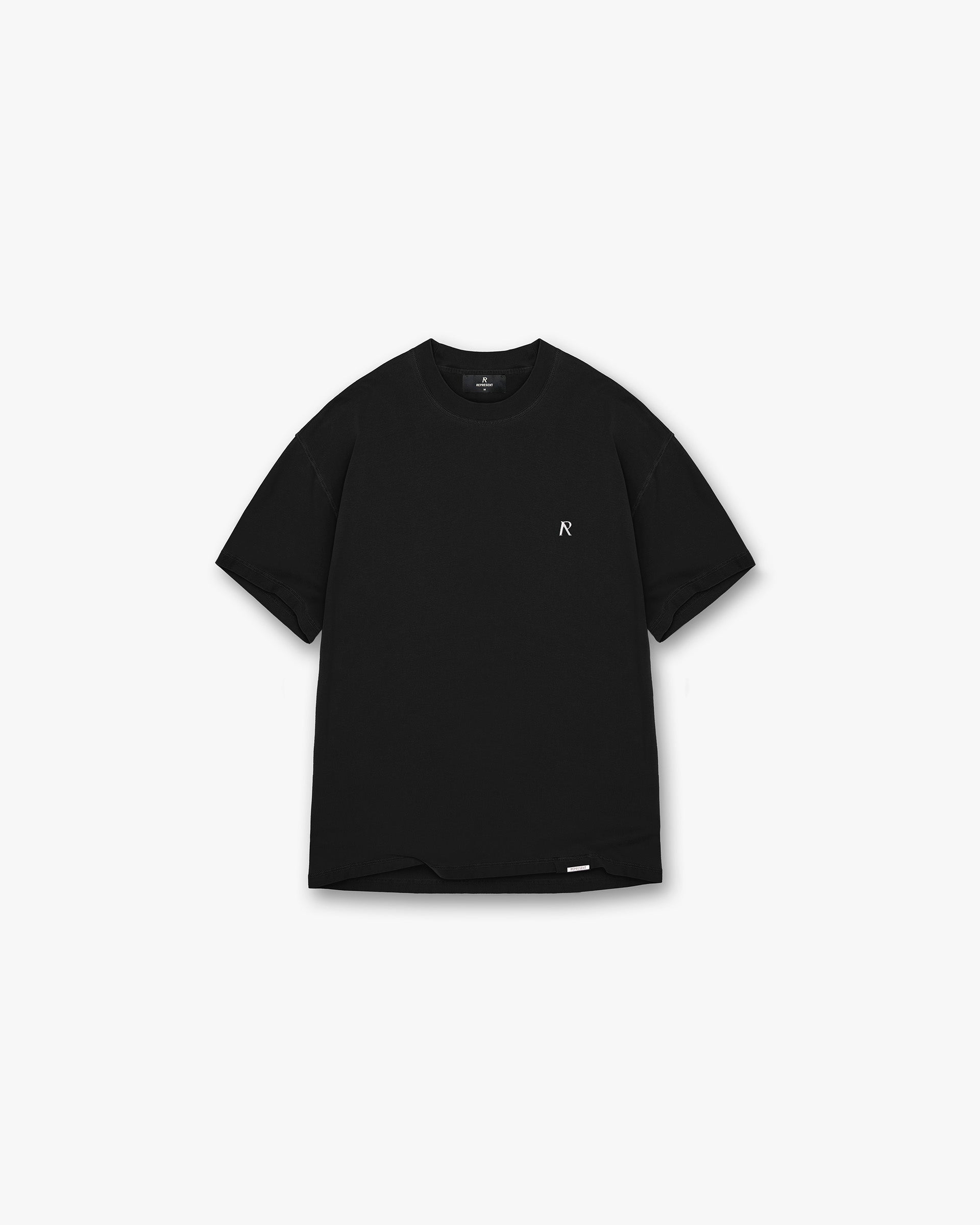 Custom Metal Initial R T-Shirt for Men & Women - Jet Black | Personalized Monogram Tee for Casual Wear, Gifts & Everyday Outfits