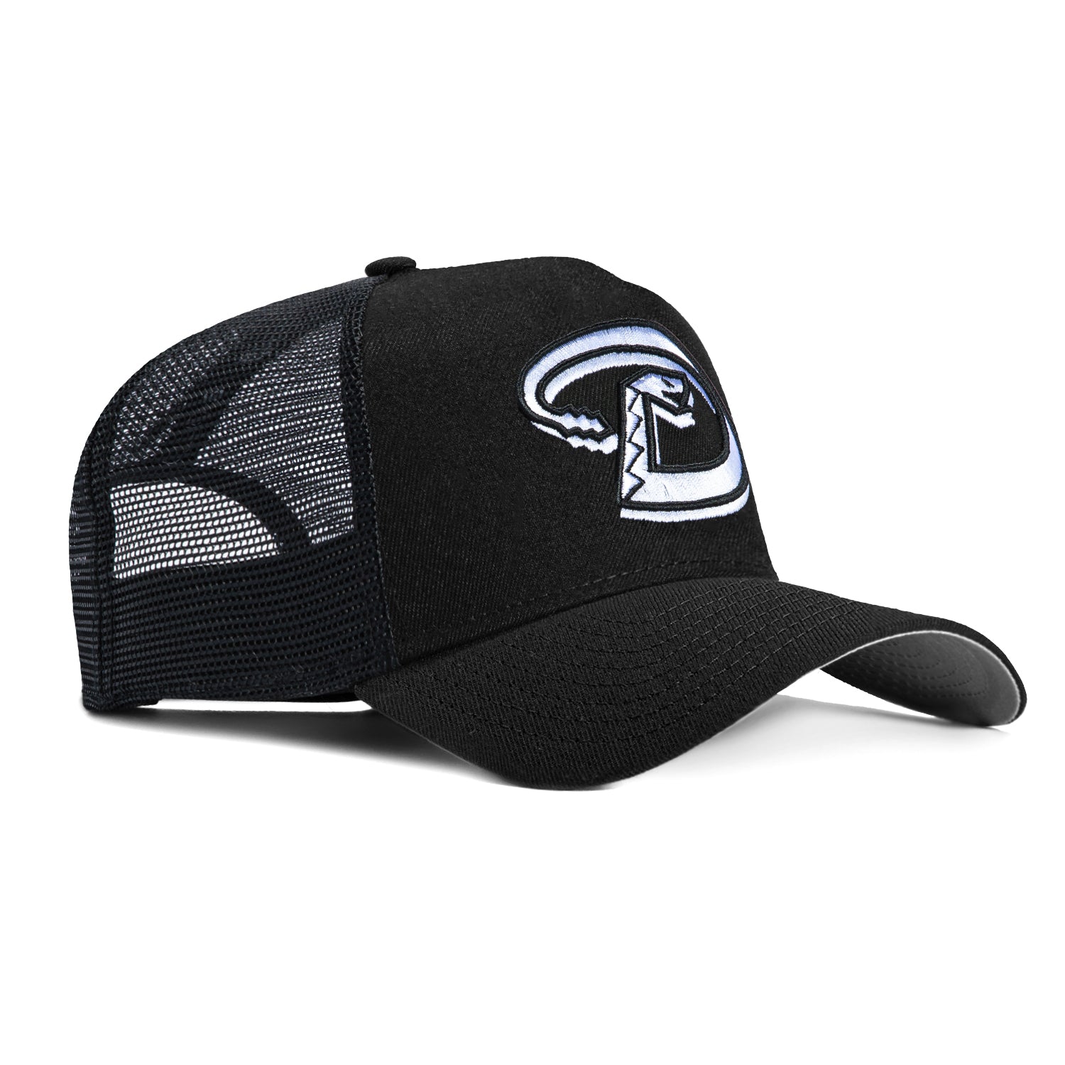 New Era 9Forty A-Frame Arizona Diamondbacks Snapback Trucker Hat - Black & White | Official MLB Licensed Cap for Baseball Fans & Streetwear Fashion