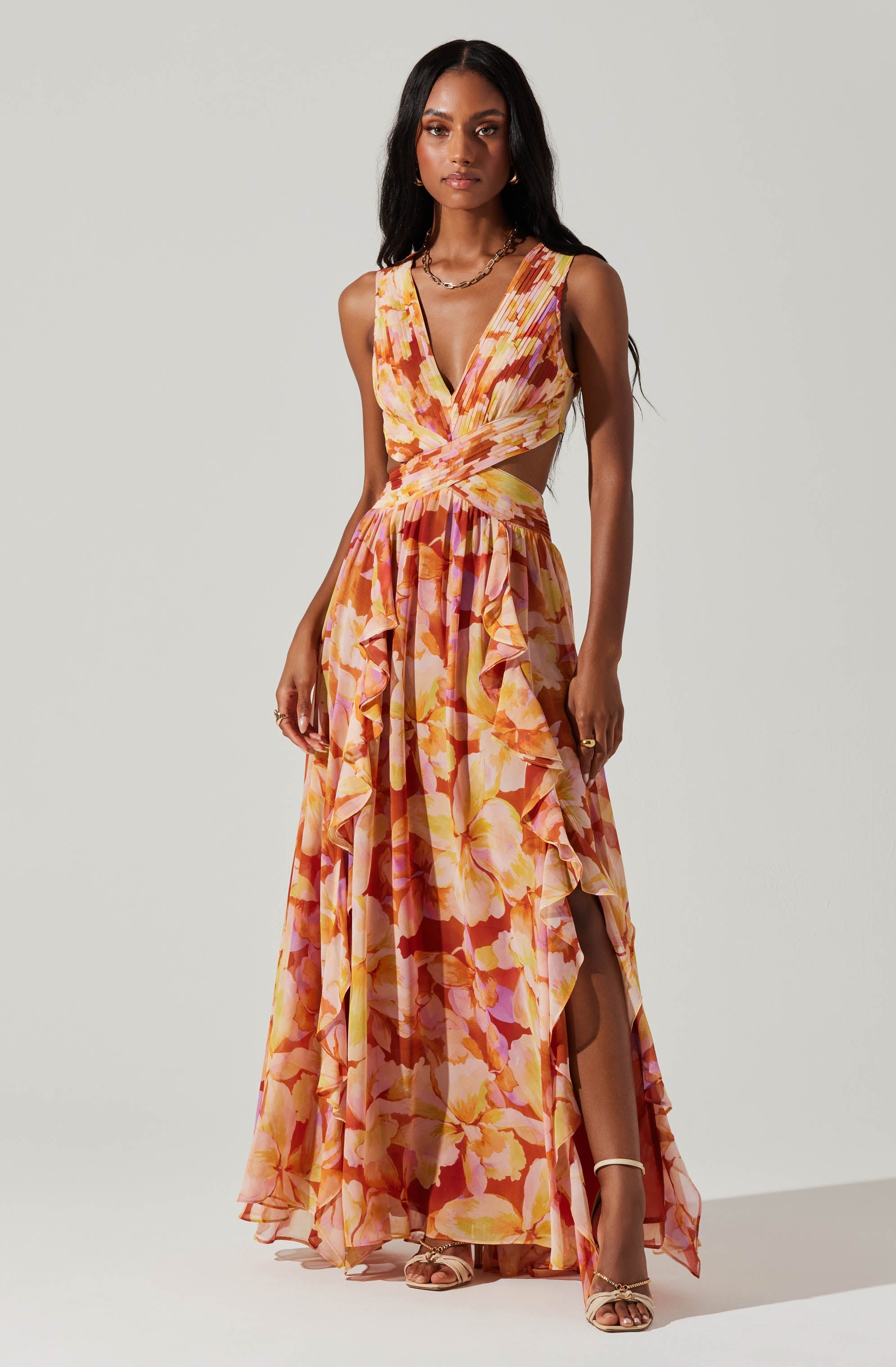 Elegant Noya Floral Maxi Dress for Women - Summer Boho Beach Dress, Perfect for Vacations, Weddings & Outdoor Parties