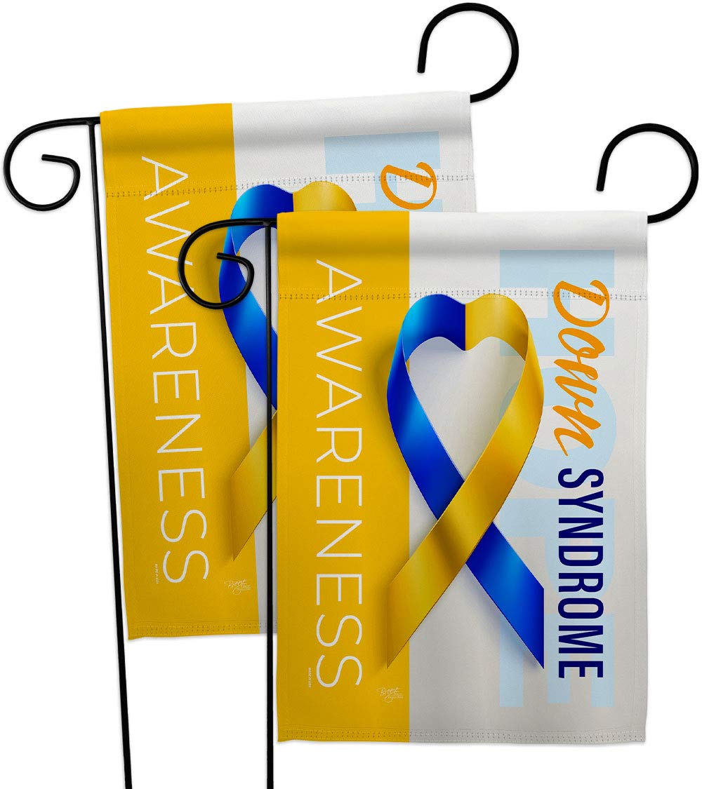 Down Syndrome Awareness Garden Flag 2-Pack - Inspirational Home & Yard Decor for Support & Prevention