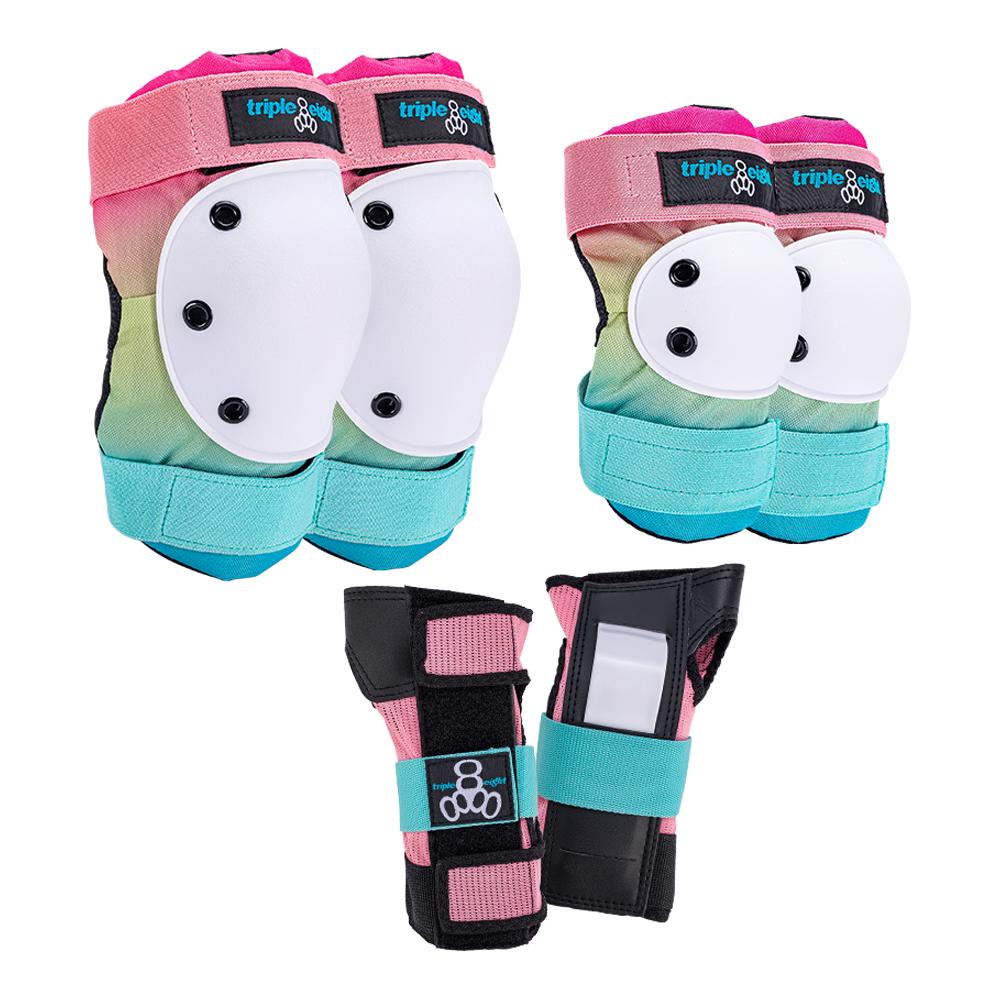 Triple 8 Junior Tri Pack Saver Series - 3-Pack Kids Knee Pads, Elbow Pads & Wrist Guards Set for Skateboarding, Roller Skating & Scooter Riding - Protective Gear for Safe Outdoor Sports & Play