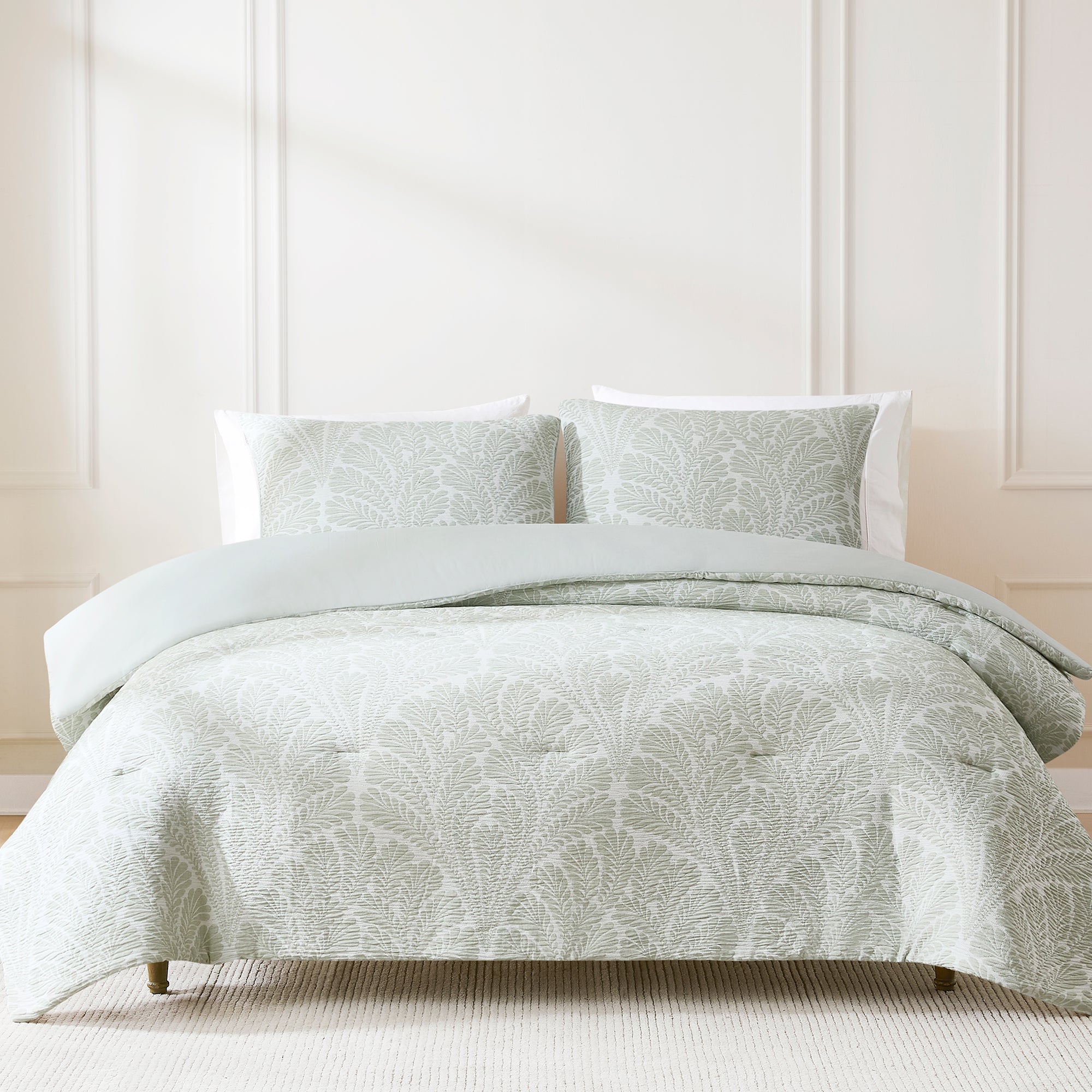 Willow Garden Restorative Gauze Jacquard Comforter Set - Breathable & Soft Bedding for All Seasons - Perfect for Master Bedroom, Guest Room, and Hotel Use