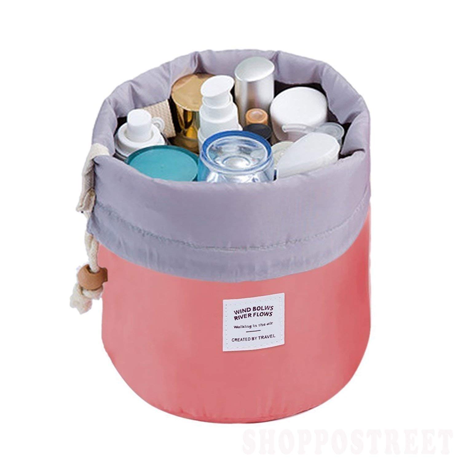 Octopus Prime Waterproof Cosmetic Makeup Bag - Large Barrel Shaped Travel Toiletry Organizer for Women | Perfect for Vacation, Gym, Camping & Airplane Carry-On