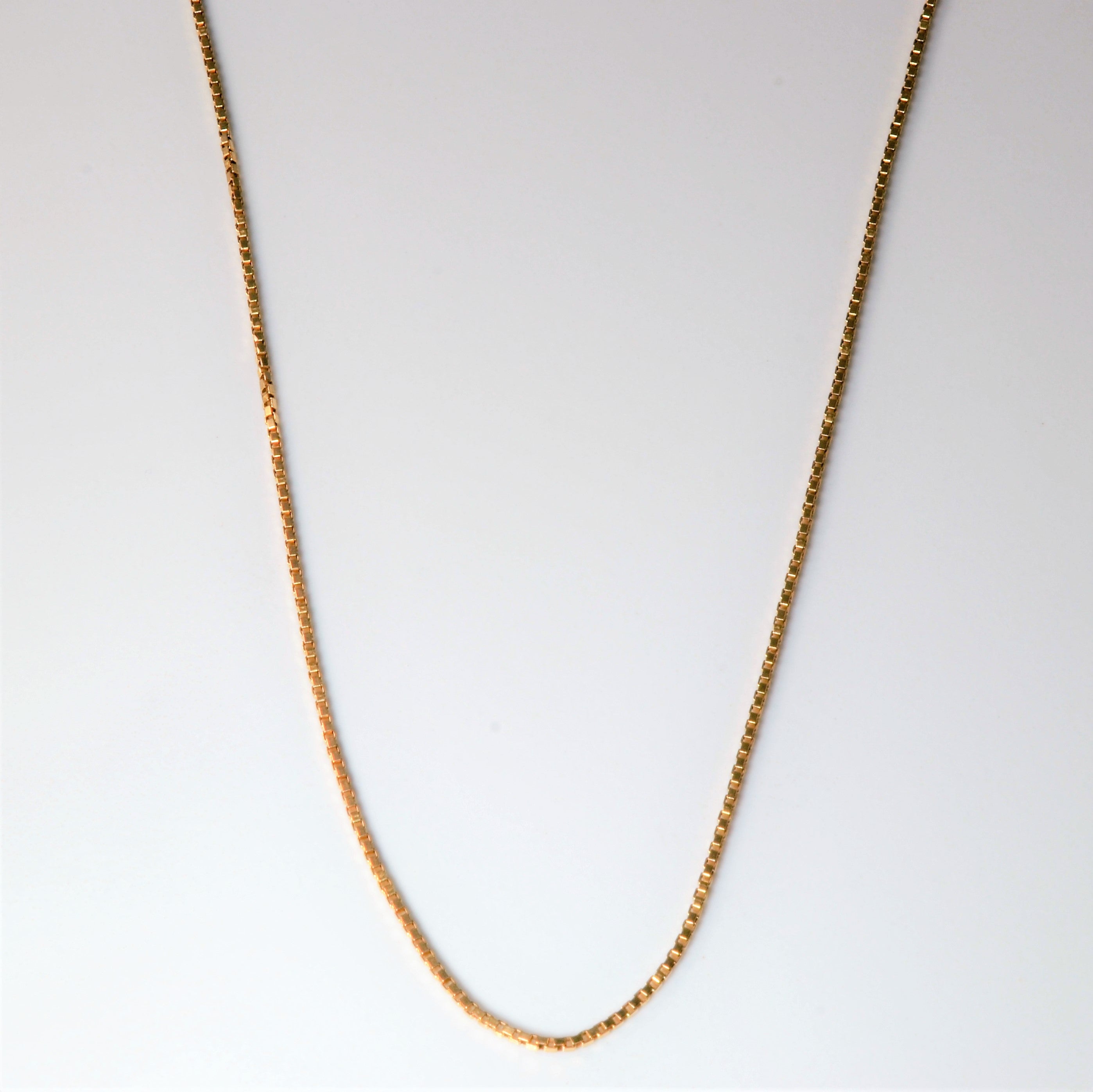 10K Yellow Gold Box Chain Necklace for Women - 16 Inch Solid Gold Box Chain - Perfect for Layering, Gifts & Everyday Wear