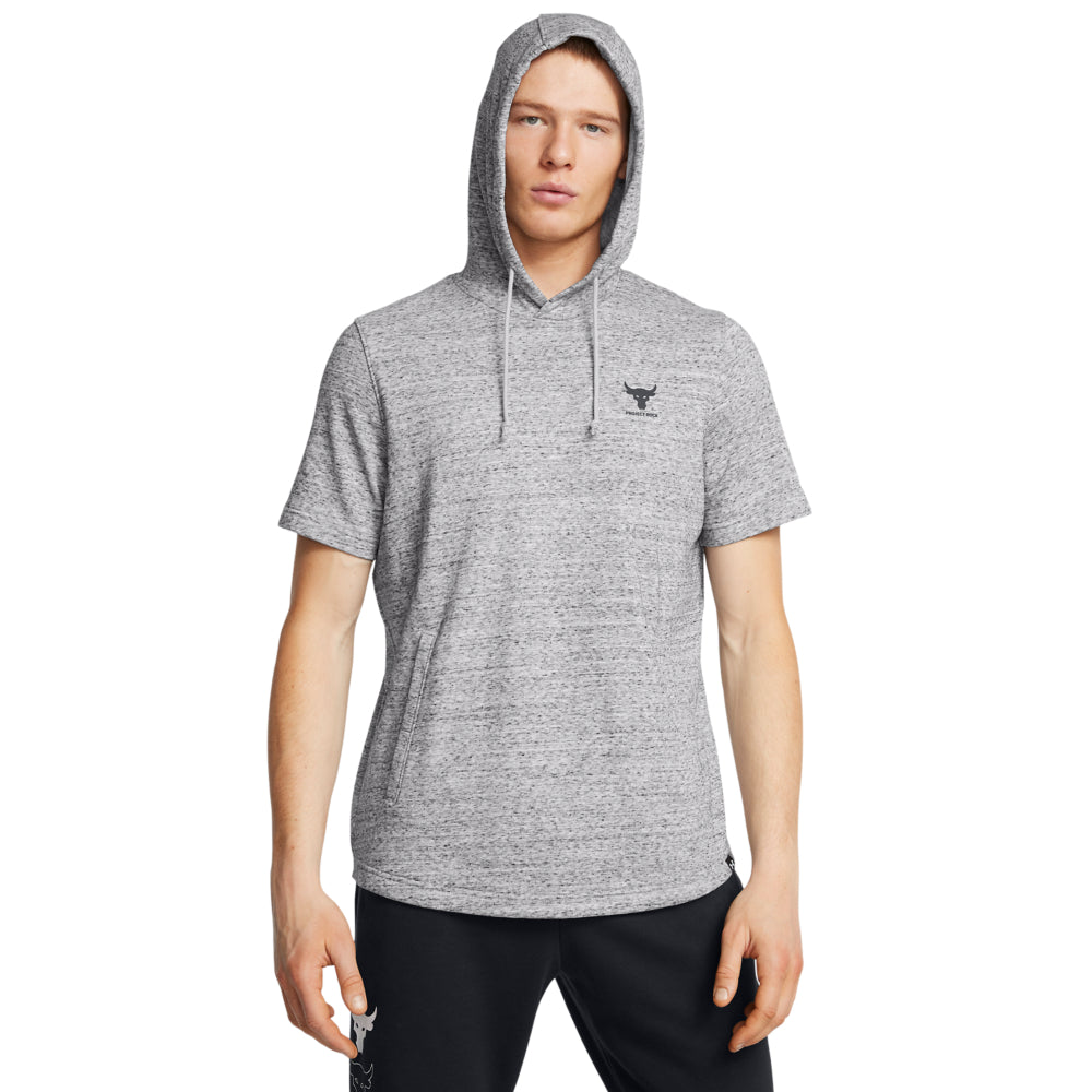 Men's Under Armour Project Rock Terry Hoodie Tee - Moisture-Wicking Workout Hooded Shirt for Gym & Training | Durable & Comfortable Athletic Wear