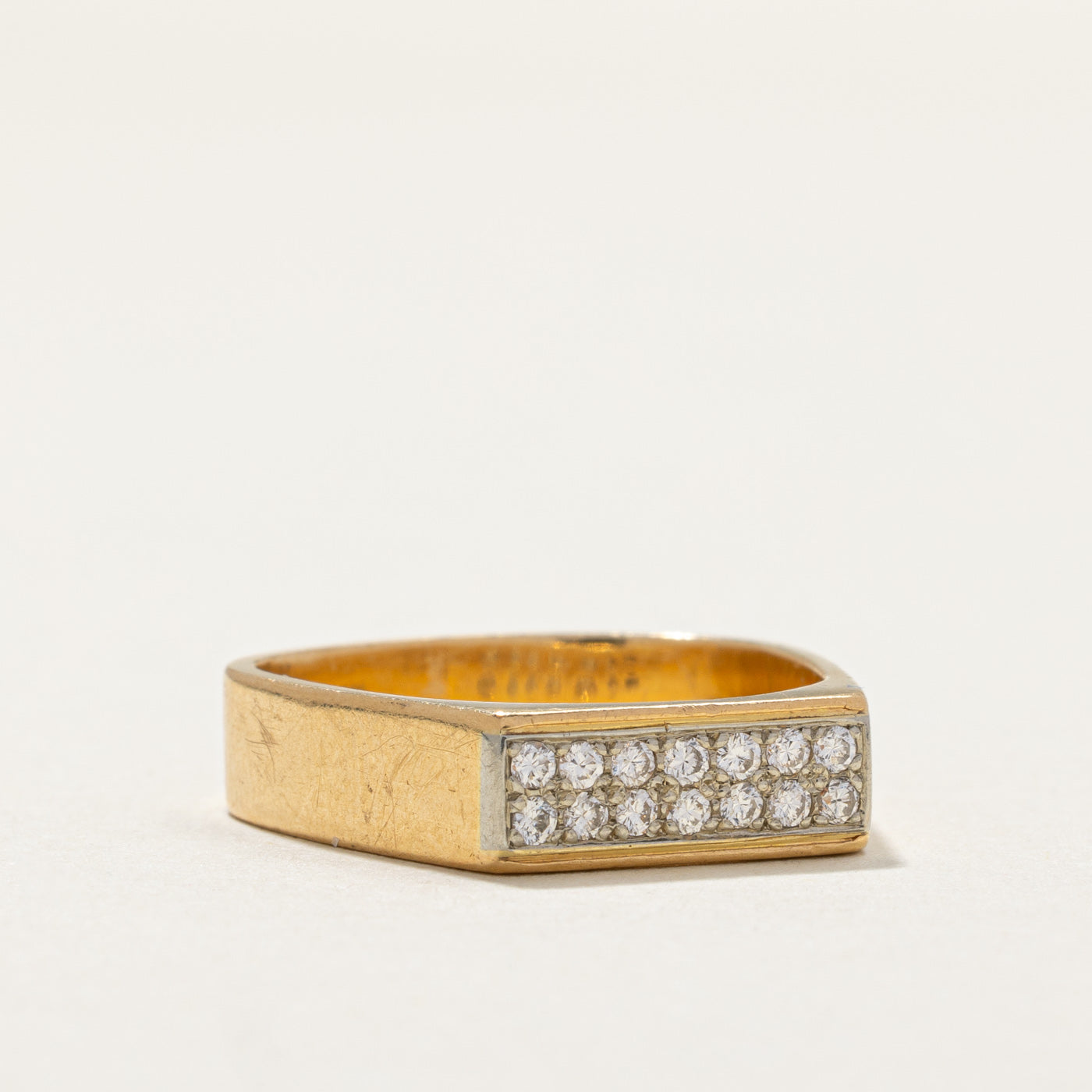 0.20ctw Double Row Diamond Soft Square Band Ring - Size 6.5 | Elegant Wedding Band, Anniversary Gift for Her | Perfect for Proposals, Engagements & Special Occasions