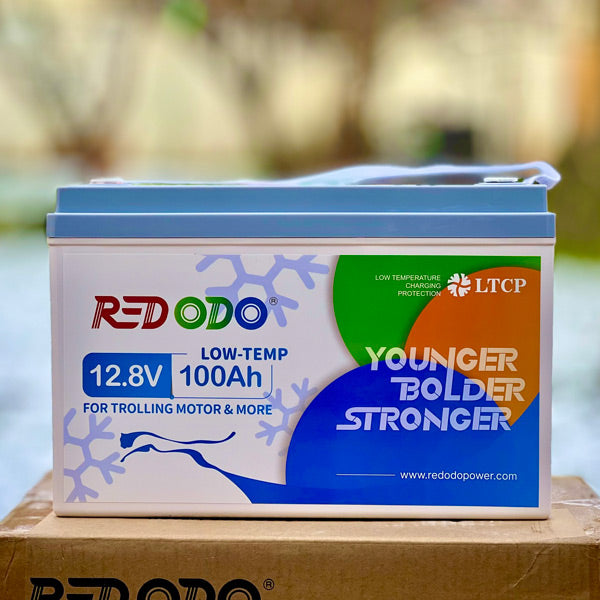 Like New Redodo 12.8V 100Ah LiFePO4 Battery with Low Temperature Cutoff - Ideal for Trolling Motors, Marine Applications & Off-Grid Power Systems