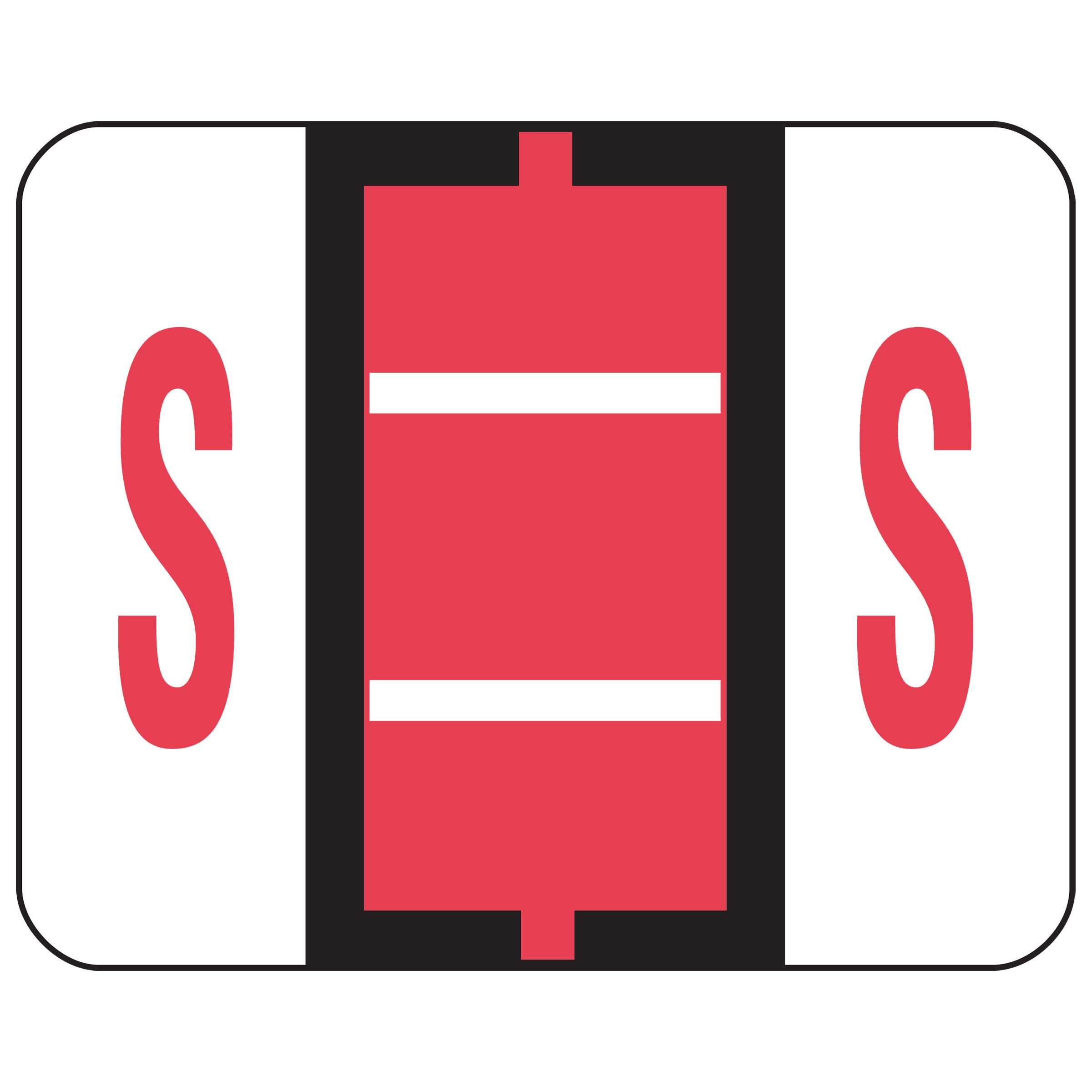Smead BCCR Bar-Style Color-Coded Alphabetic Label Roll - Pink, 500 Labels per Roll (67089) - Perfect for Office Filing, Document Organization & Color-Coded Storage Systems
