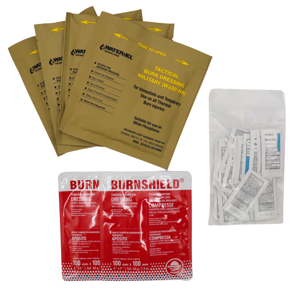 Burn Dressing Set - First Aid Kit for Burns & Wounds - Sterile Gauze Pads, Bandages & Burn Cream - Essential for Home, Kitchen, Camping & Emergency Preparedness