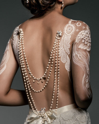 Vintage Pearl Wedding Jewelry with Silver Drops – Elegant Josephine Bridal Necklace by Kezani | Perfect for Bridal Showers, Weddings & Formal Occasions