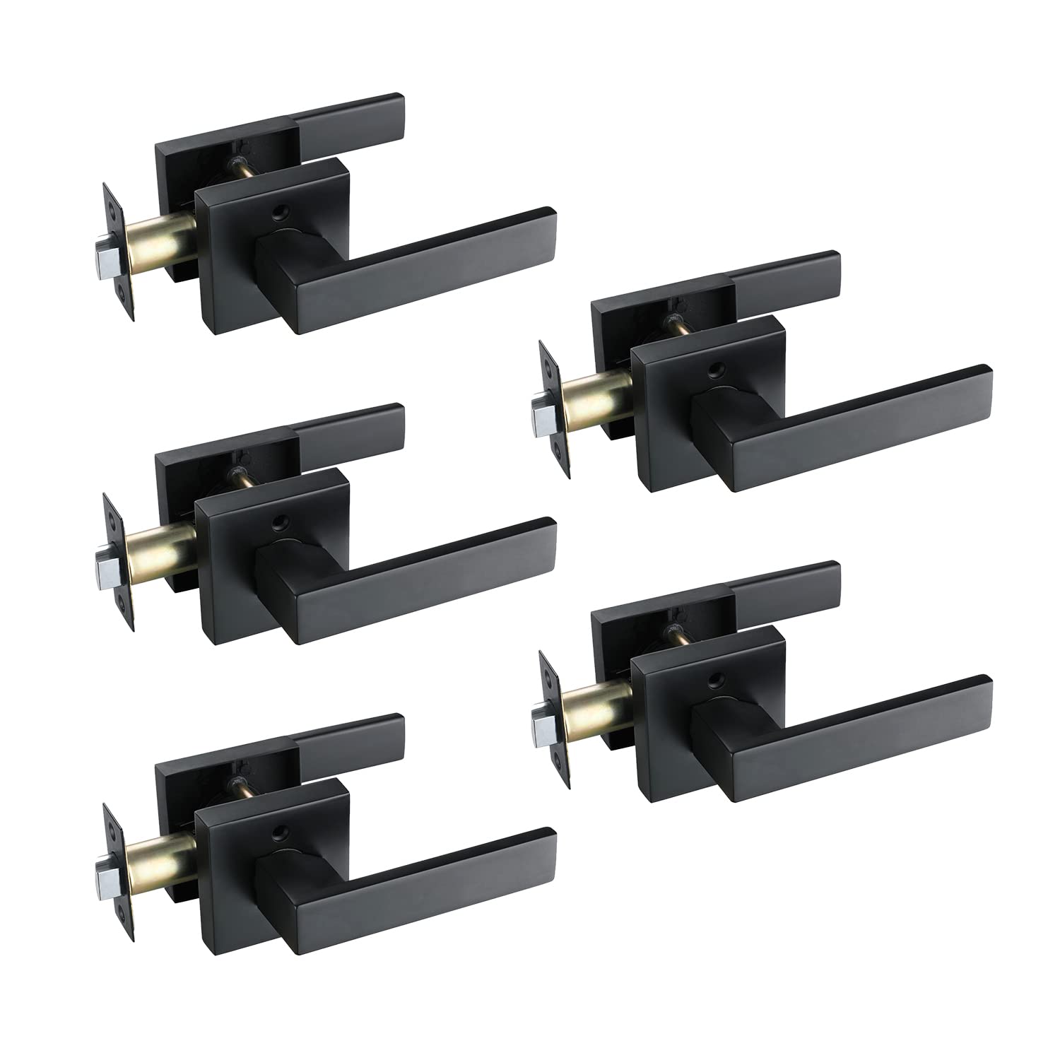 Heavy Duty Zinc Alloy DYM Hall & Closet Door Lock with Lever - 5 Pack for Home, Office, and Child Safety Security