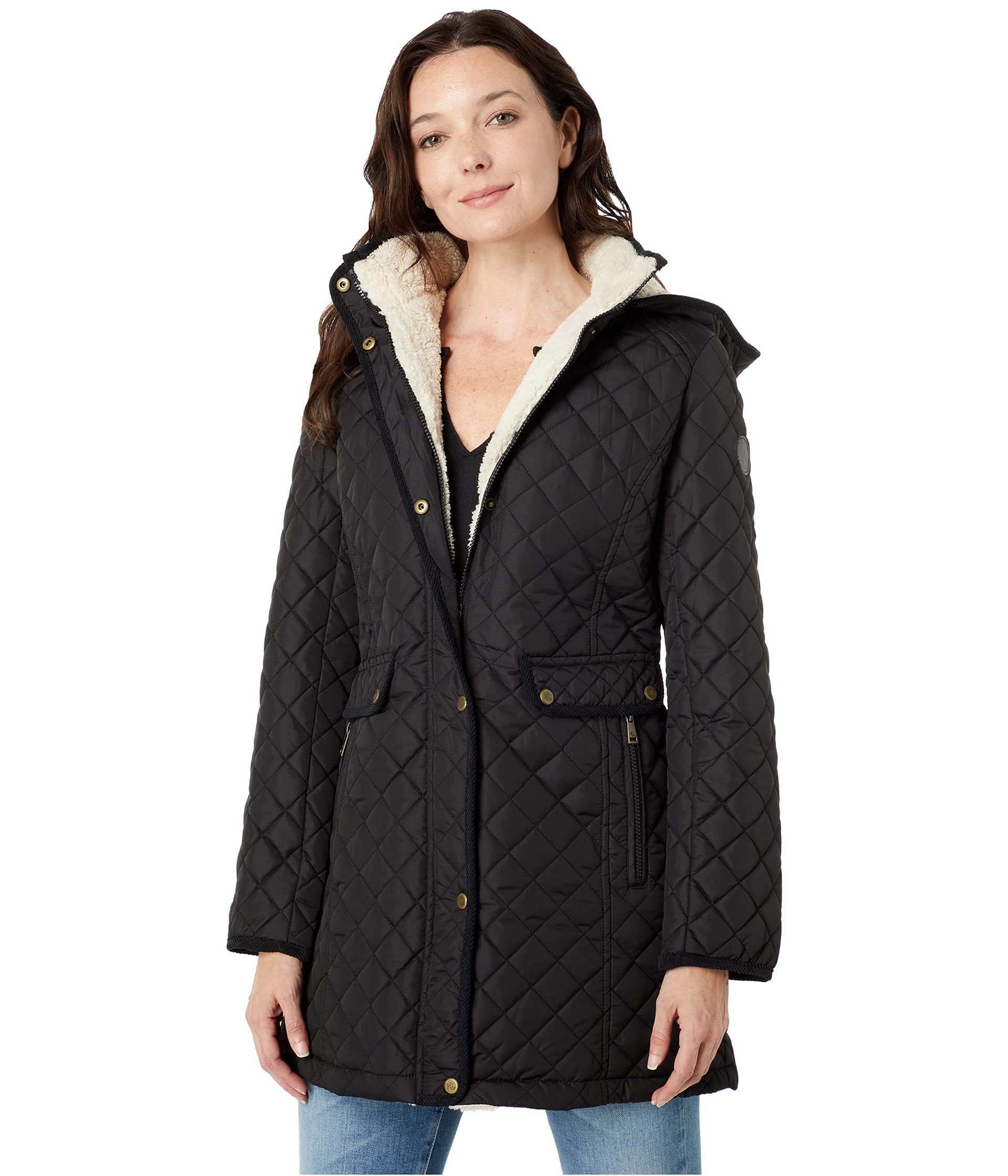 Lauren Ralph Lauren Big & Small Diamond Quilted Hooded Coat - Women's Winter Jacket for Casual Outings & Outdoor Activities
