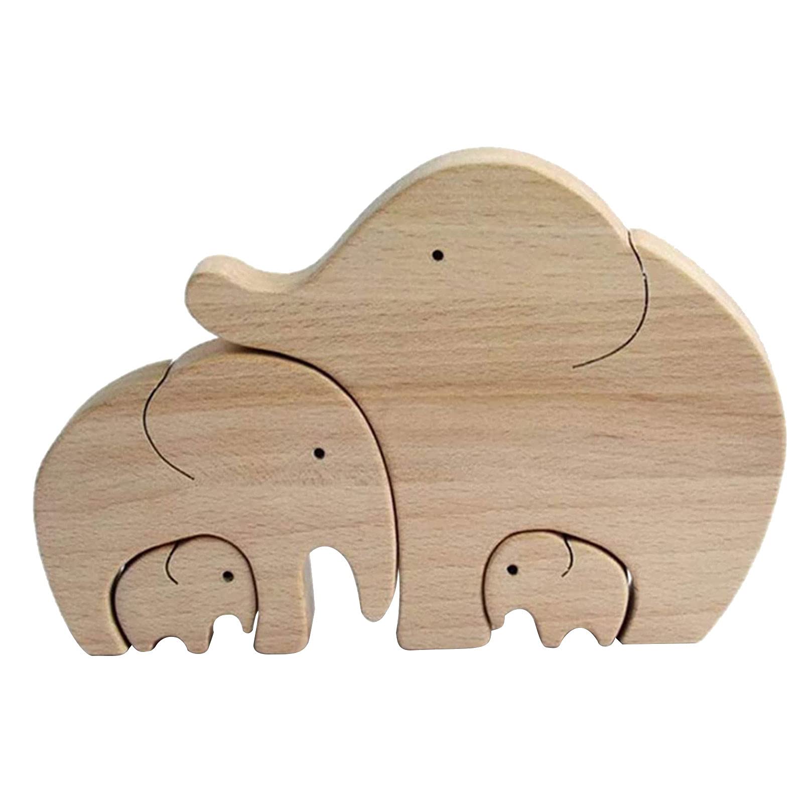 MAOWAPLG Elephant Mother and Child Figurine - Handcrafted Beige Home Decor Statue for Farmhouse, Bedroom & Living Room | Perfect Gift for Housewarming, Baby Shower & Nursery Decor