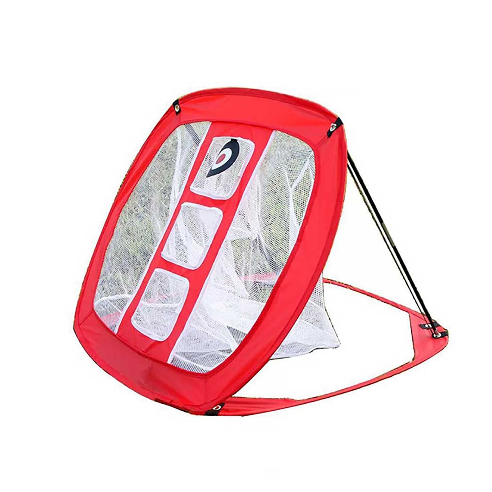 Golf Practice Net for Indoor & Outdoor Use - Golf Hitting Training Aid with Target for Backyard Swing Practice - Improves Accuracy & Golf Skills (Red) - Perfect for Home, Driving Range & Backyard Training