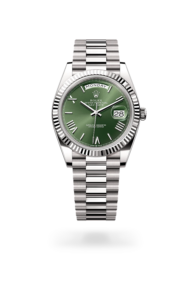 Rolex Day Date 40 Watch 18K White Gold M228239-0033 | Luxury Men's Watch for Business & Formal Occasions | Richter & Phillips Jewelers