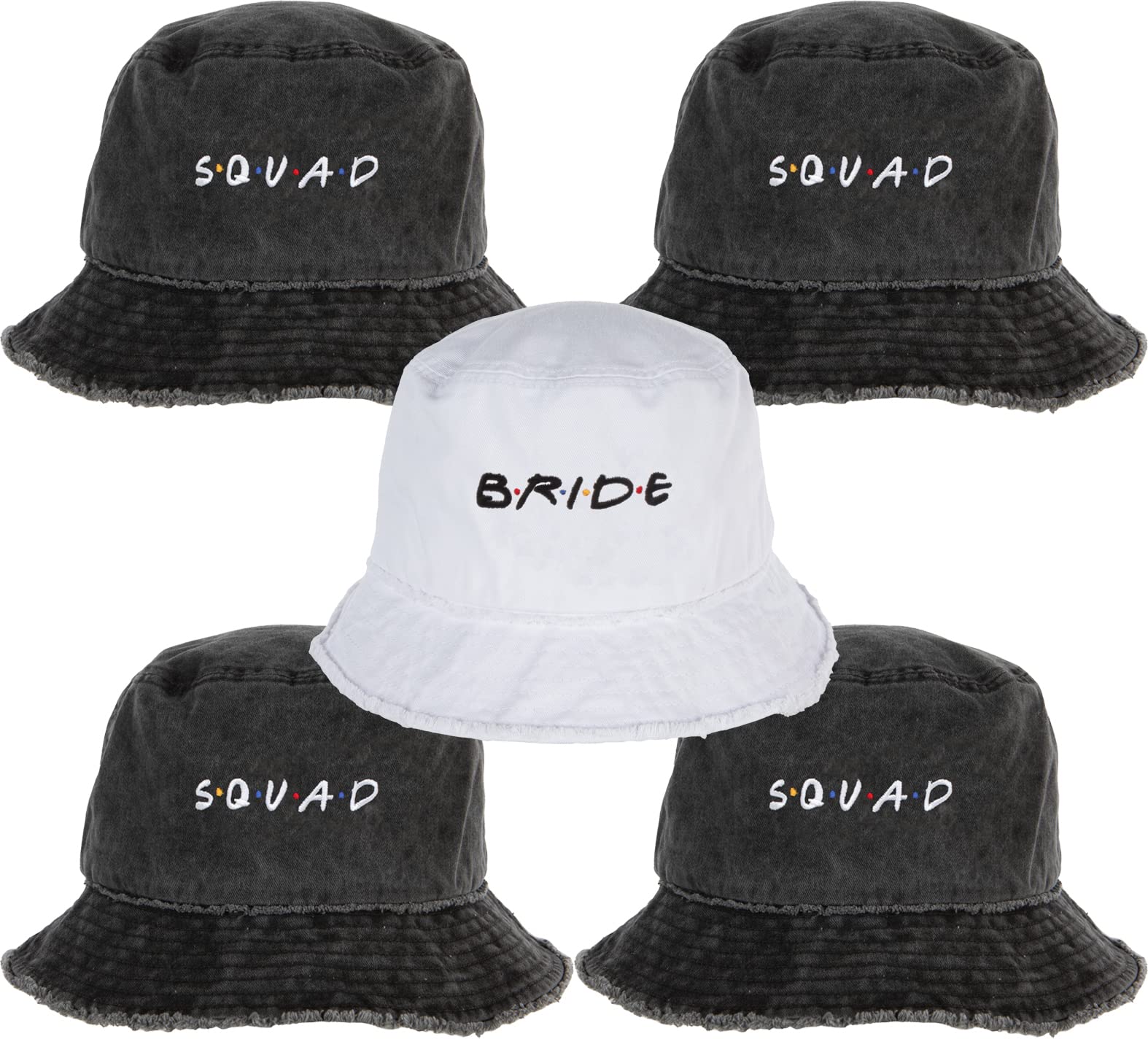 Stylish Embroidered Bucket Hat for Women - Bridal Party, Bachelorette & Honeymoon Accessory - Sun Protection Boonie Cap for Beach, Travel & Outdoor Activities