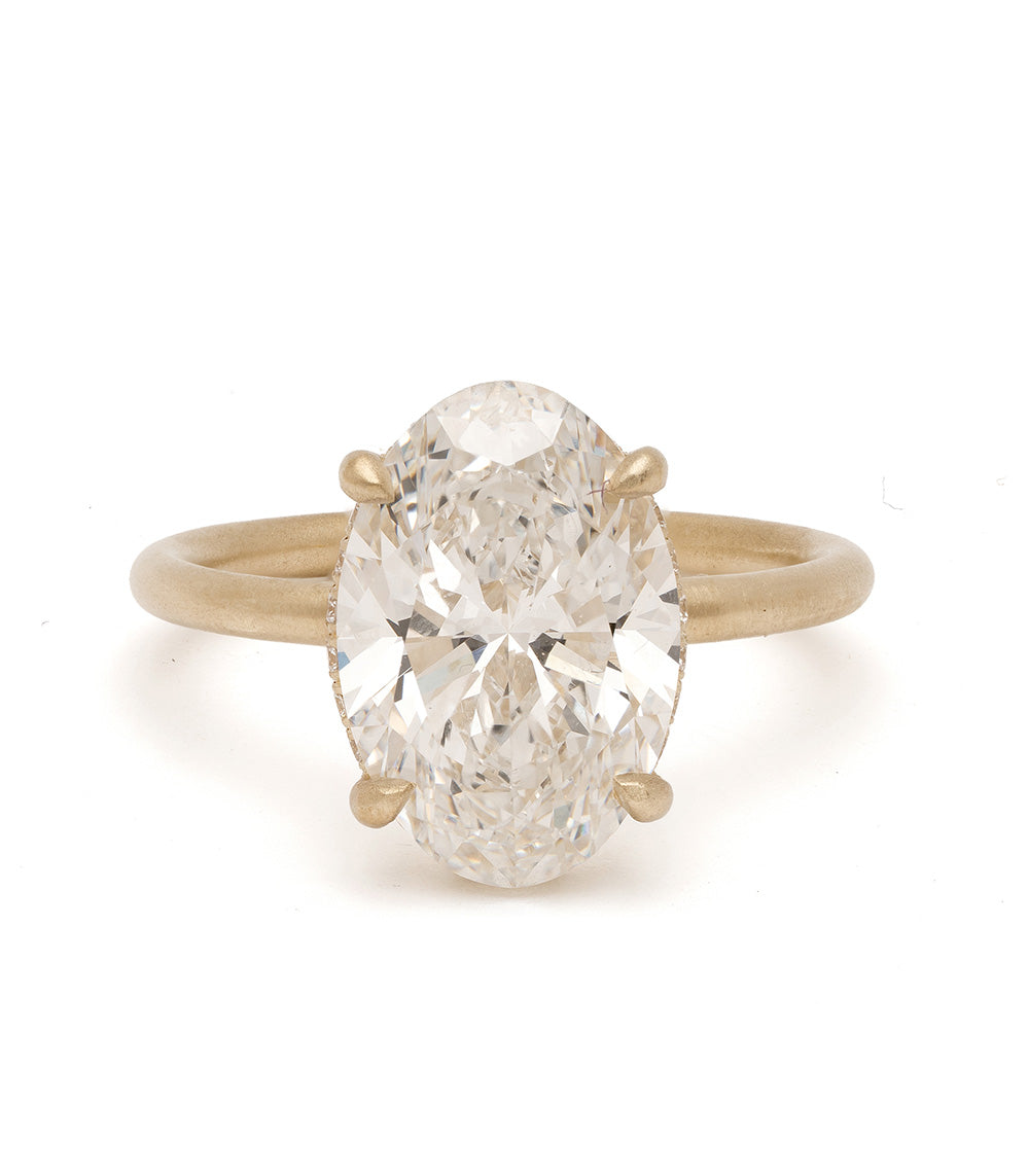 4Ct Billie Matte Oval Diamond Engagement Ring - Elegant Wedding Band for Proposals & Anniversaries