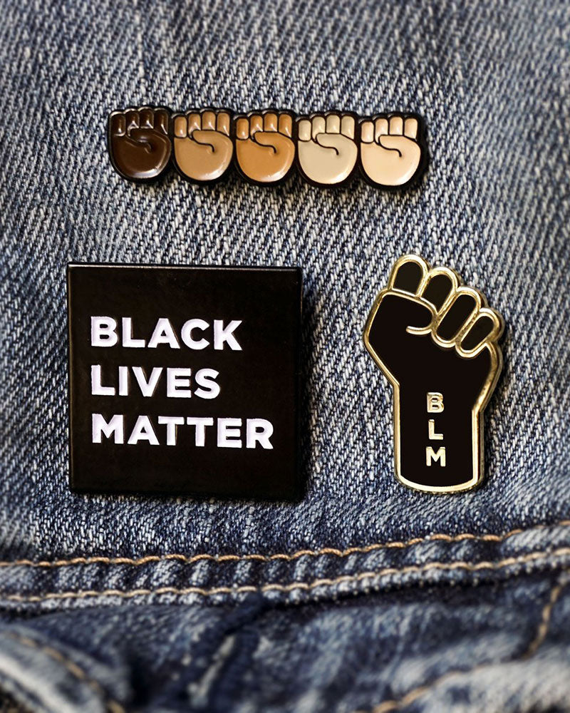 Black Lives Matter (BLM) Fist Resist Pin - Solidarity Lapel Pin for Social Justice Movements, Protests & Everyday Activism