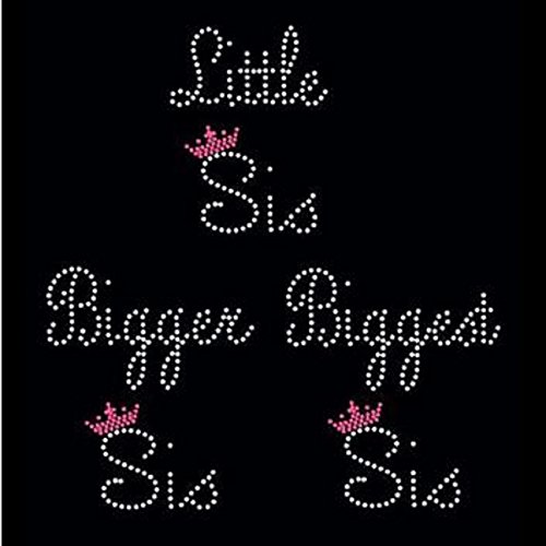 Pink Rhinestone Iron-On Transfer for DIY T-Shirts, Jackets & Bags - Sparkle Design for Sisters, Girls & Women - Perfect for Parties, Gifts & Fashion DIY Projects