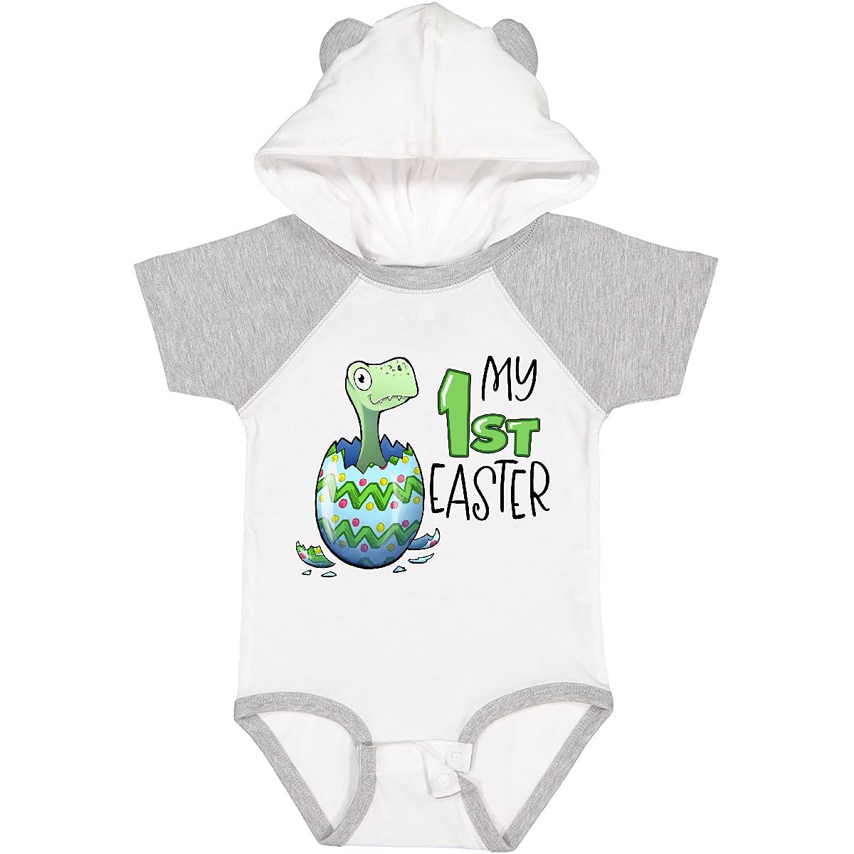 Inktastic My 1st Easter Dinosaur Hatching Easter Egg Baby Bodysuit - Cute Dino Themed Easter Outfit for Infants & Toddlers - Perfect for Easter Egg Hunts, Family Photos & Holiday Celebrations