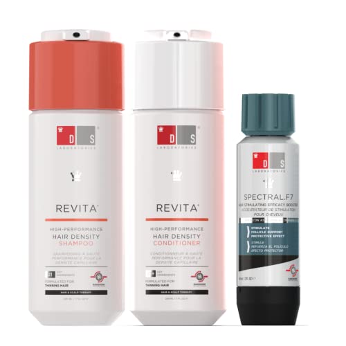 Spectral.F7 & Revita Shampoo and Conditioner Set for Stress-Induced Hair Loss Treatment - Clinically Proven Hair Growth Bundle (Packaging May Vary) - Perfect for Thinning Hair & Scalp Care at Home