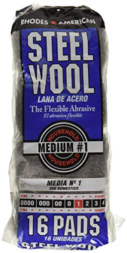 Premium Grade Medium Steel Wool Pads - 2 Pack for Heavy Duty Cleaning, Rust Removal & Surface Prep - Ideal for Kitchen, Workshop & DIY Projects