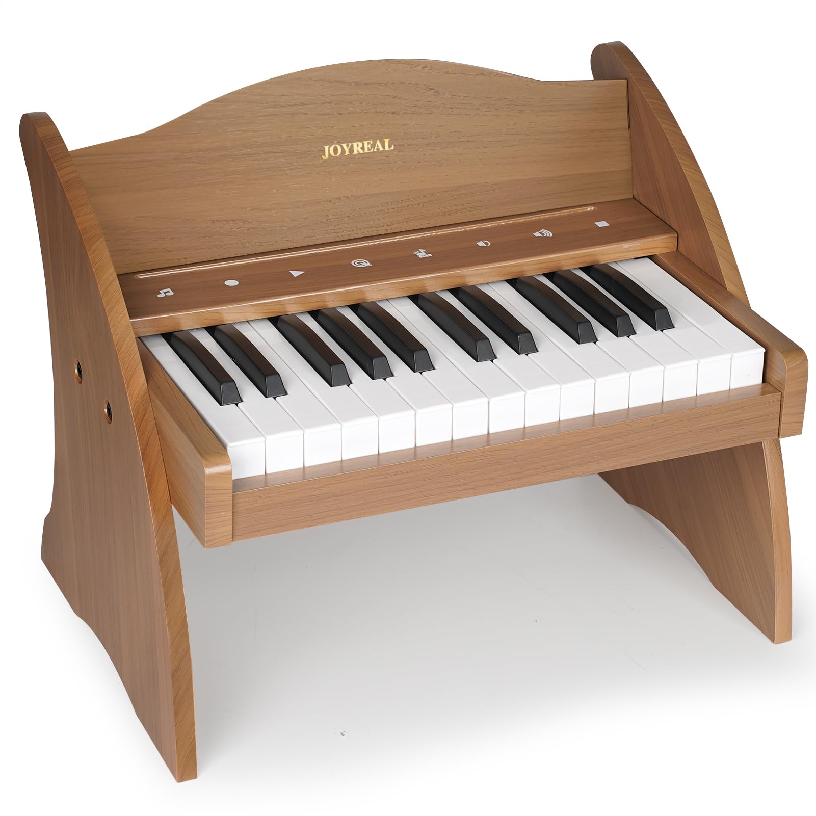 Joyreal 25-Key Digital Piano Keyboard for Kids - Touch Sensitive Keys with Educational Stickers, Wooden Mini Piano Toy for Boys & Girls Ages 3+ | Perfect for Early Music Education, Birthday Gifts & Home Play