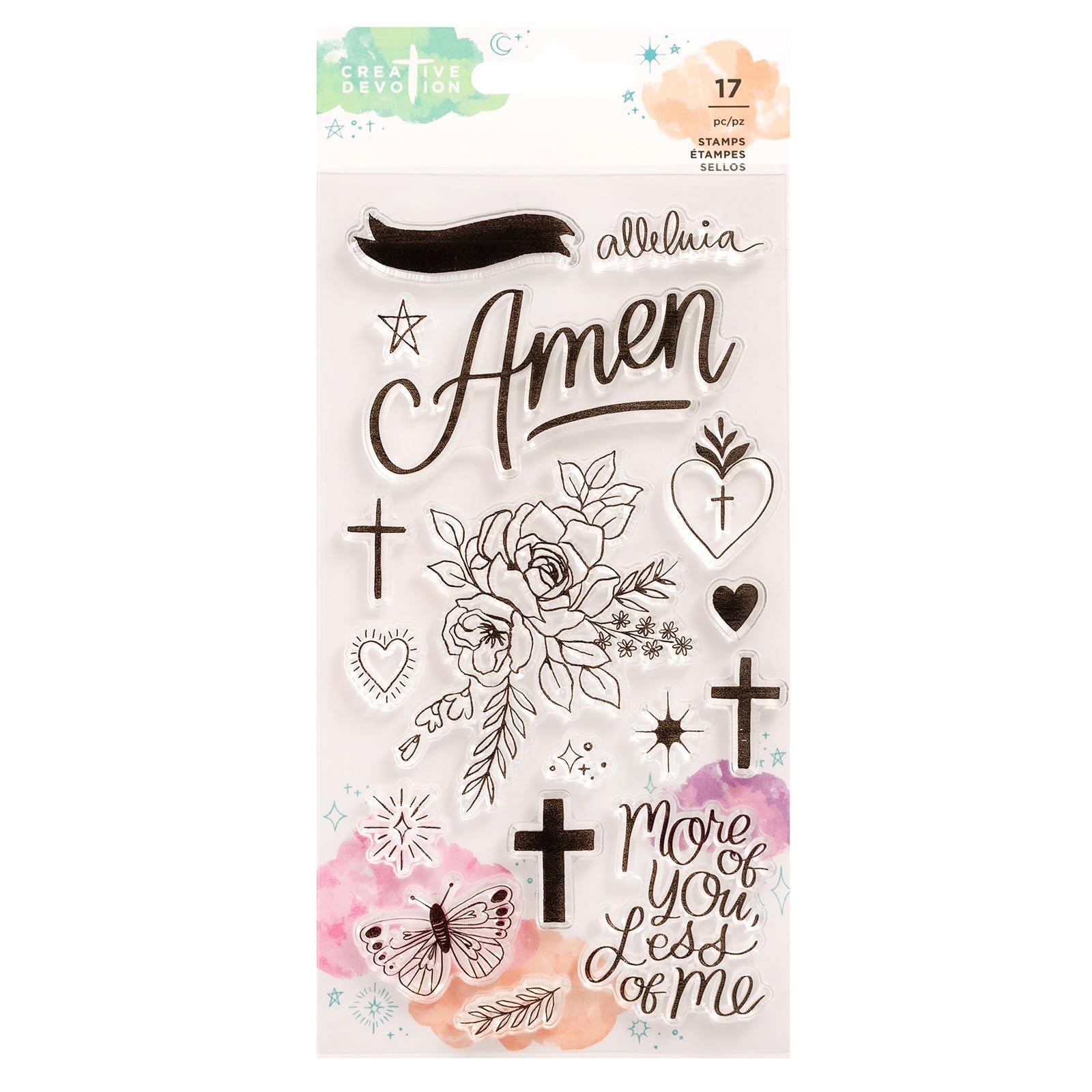American Crafts CREATIV DEV Stamps - Icon & Phrase Stamps for Scrapbooking, Card Making, and DIY Crafts | Perfect for Handmade Greeting Cards, Journals, and Home Decor Projects