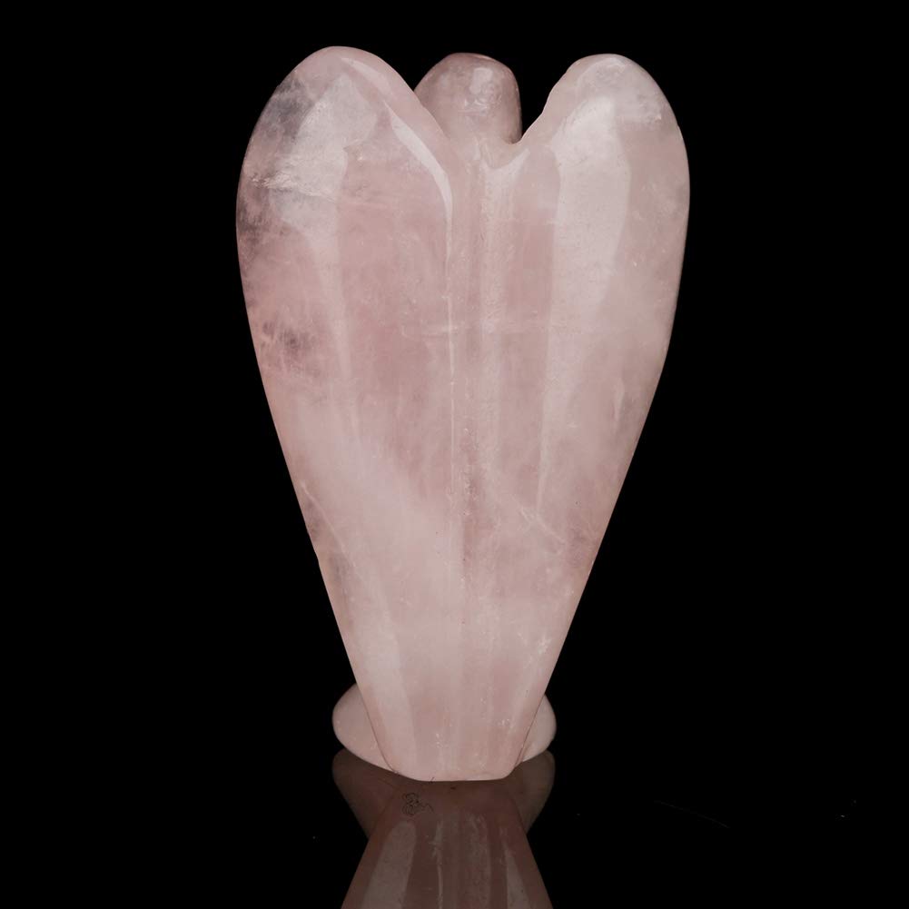 Rose Quartz Carved Angel Shape - Pink Crystal Healing Stone for Home Decor, Spiritual Healing & Meditation | Gemstone Gift for Love & Positive Energy