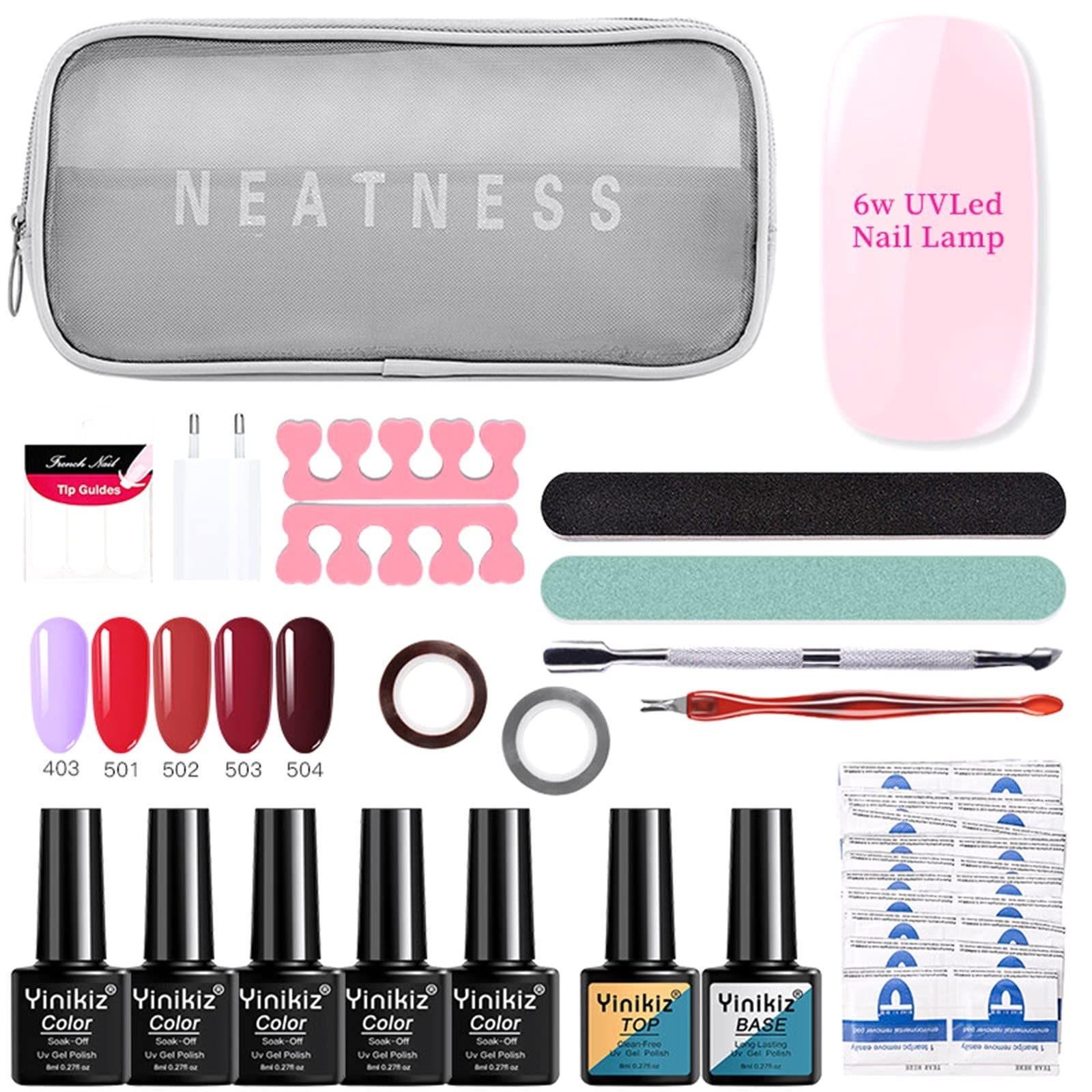 Professional Angled Nail Cuticle Manicure Set with 8ml Polish - Portable White Gel Nail Polish Kit for Home & Salon Use (Size J, One Size) | Perfect for DIY Nail Care, Travel & Professional Manicures