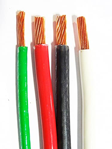 20' THHN THWN 6 AWG Copper Wire - Black, White, Red - 10 AWG Green Ground Wire - Electrical Equipment Supplies by InnaBest - Perfect for Home Wiring, Electrical Projects, and DIY Installations
