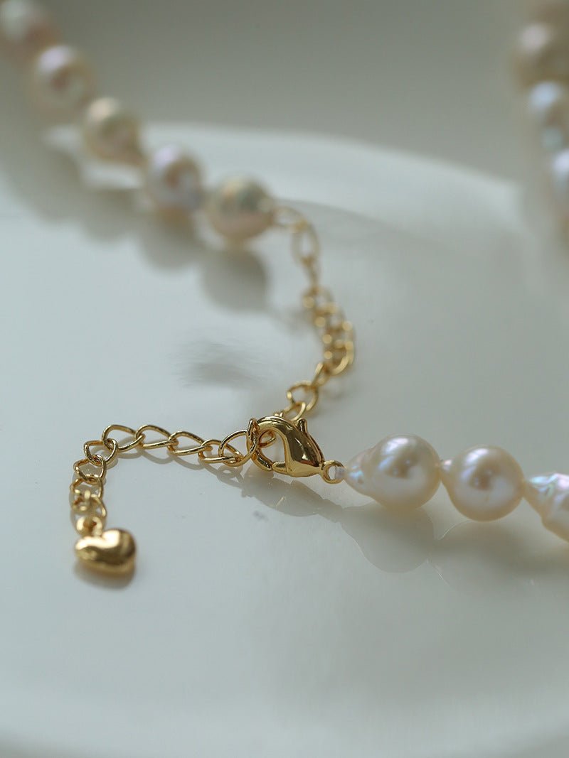 Elegant Baroque Pearl & Seiko Ruby Pendant Necklace for Women | Vintage Style Jewelry Gift for Anniversary, Wedding & Special Occasions