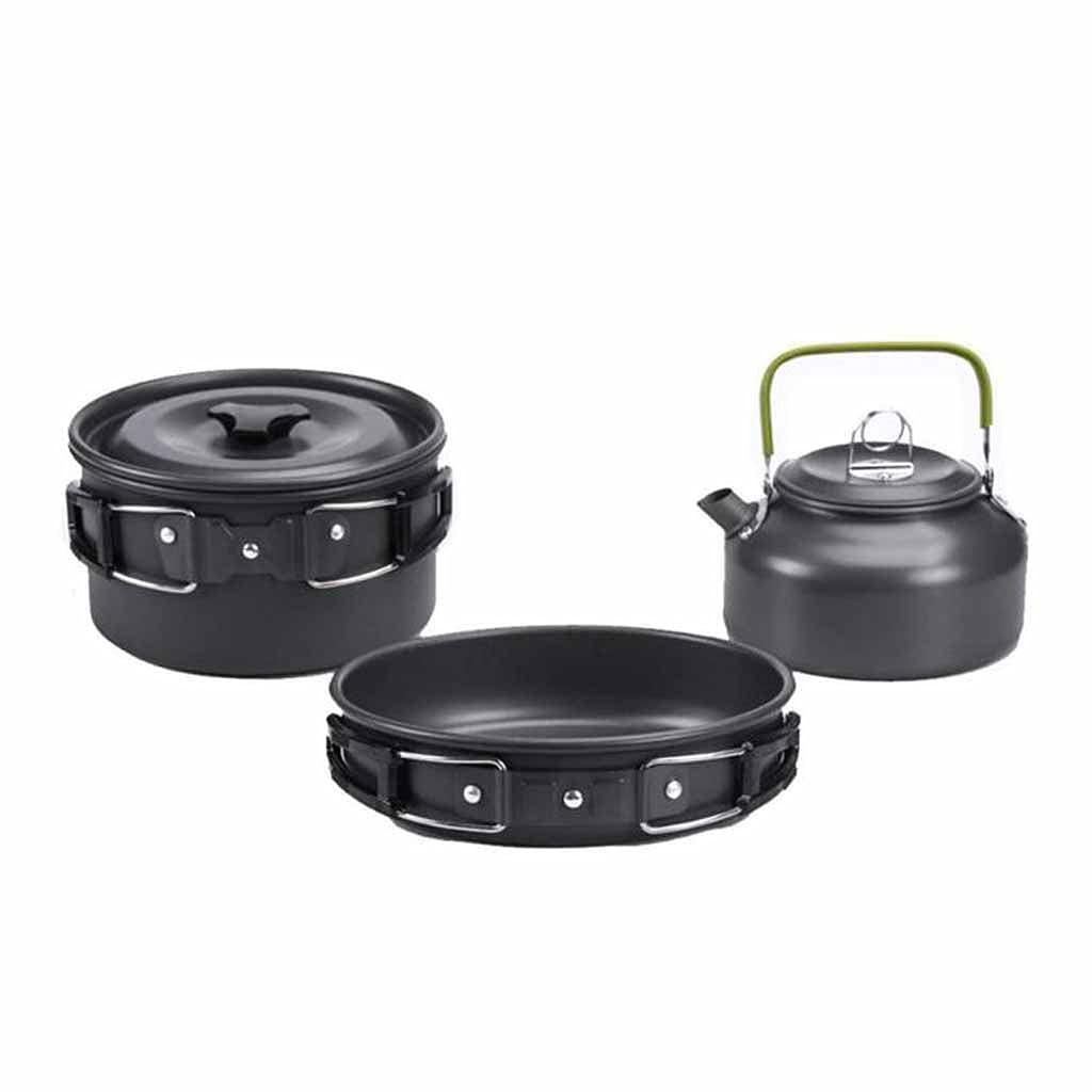 Ultra-Light Portable Aluminum Camping Cookware Set - Outdoor Picnic Hiking Travel Water Kettle Pan Pot with Utensils (Color Options: A/B) - Perfect for Backpacking, RV Trips & Wilderness Adventures