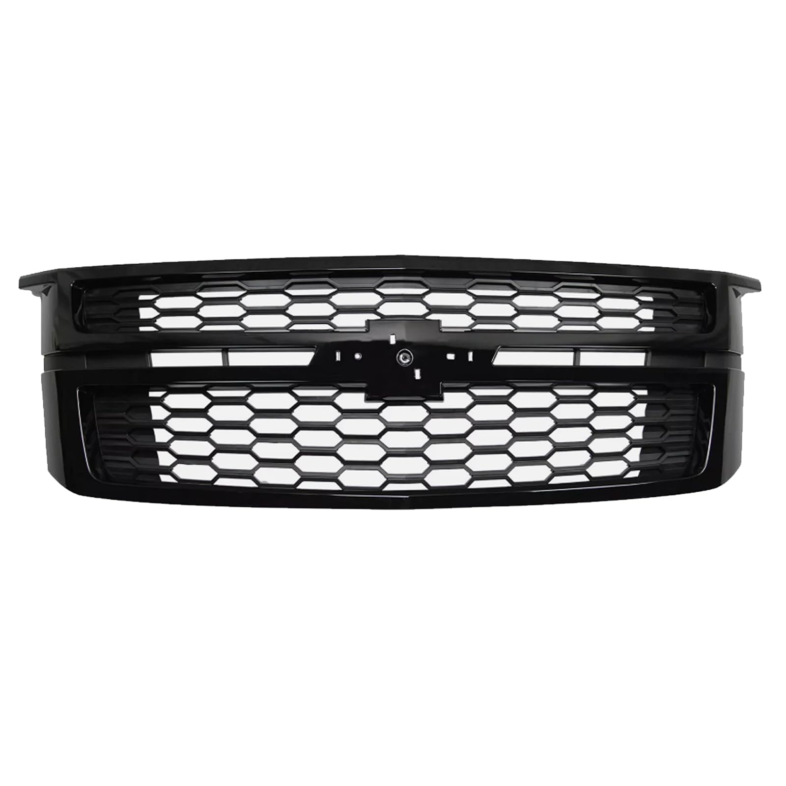 Glossy Black Front Bumper Grille Replacement for 2015-2020 Chevy Tahoe & Suburban LS/LT Models | Durable ABS Plastic Mesh Grill Cover | Perfect for Off-Roading, Car Upgrades & Replacement Parts