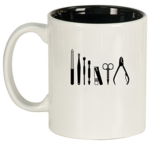 Premium White Ceramic Coffee & Tea Mug for Manicurists - Perfect for Salon, Spa & Home Use
