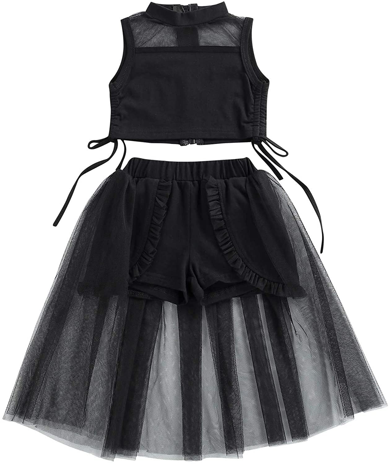 Floral Ruffle Off Shoulder Crop Top & Bowknot Denim Shorts Set for Baby Girls - Toddler Summer Outfit for Playdates, Beach & Outdoor Activities