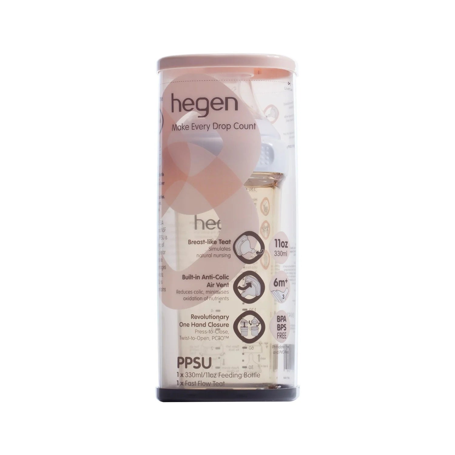 Hegen PCTO™ 330ml/11oz PPSU Baby Feeding Bottle - BPA Free, Anti-Colic, Leak Proof - Perfect for Newborns, Infants & Toddlers at Home or On-the-Go